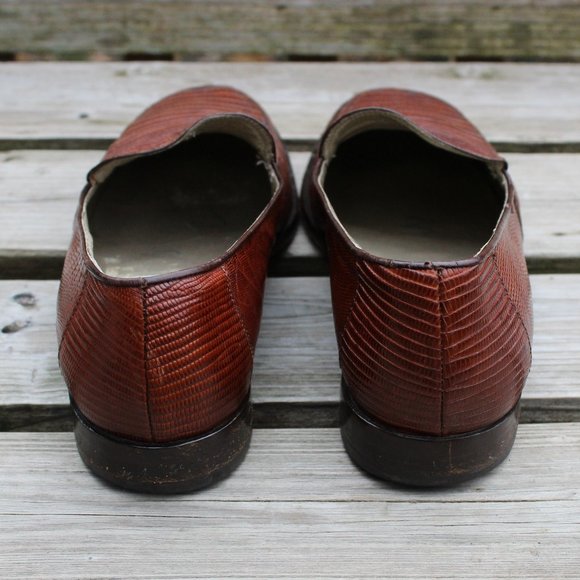 Vintage Cole Haan Brown Lizard Skin Loafers, Women's 9 B, Made in Italy, EUC - Picture 7 of 12